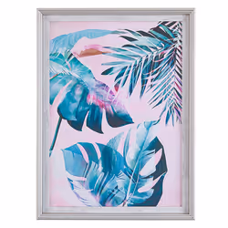 Framed Wall Print AGENA Floral Motif 30 x 40 cm Blue
