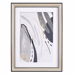 Framed Wall Print HIDMO Abstract Motif 30 x 40 cm Grey