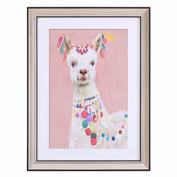 Framed Wall Print BALALA Animal Motif 30 x 40 cm Pink