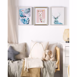 Framed Wall Print BALALA Animal Motif 30 x 40 cm Pink
