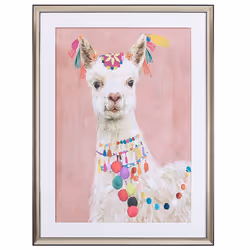 Framed Wall Print BALALA Animal Motif 60 x 80 cm Pink