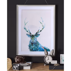 Framed Wall Print KAYES Animal Motif 60 x 80 cm Blue