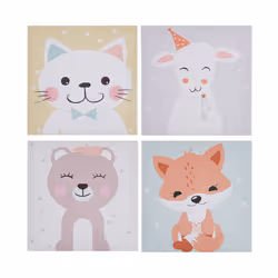 Set of 4 Canvas Art Prints 30 x 30 cm Multicolour BOMBI