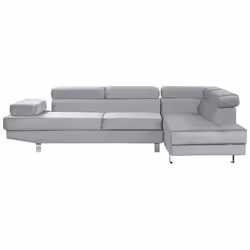 Corner Sofa NORREA Velvet Grey 5 Seater Left Hand