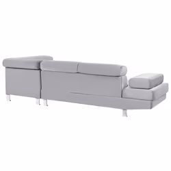 Corner Sofa NORREA Velvet Grey 5 Seater Left Hand
