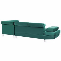 Corner Sofa NORREA Velvet Emerald Green 5 Seater Left Hand - Additional view 4