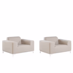 Set of 2 Garden Armchairs ROVIGO Fabric Beige