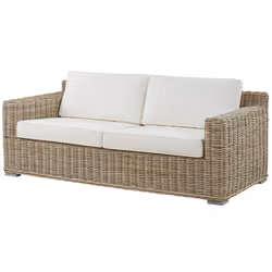 Garden Sofa 2 Seater ARDEA Rattan Light Brown