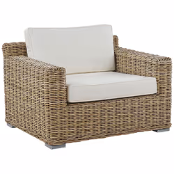 Garden Armchair ARDEA Rattan Light Brown