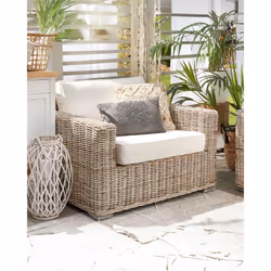 Garden Armchair ARDEA Rattan Light Brown - Additional view 5