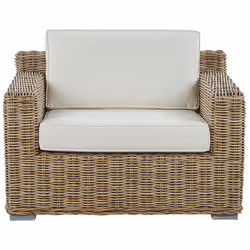 Set of 2 Garden Armchairs ARDEA Rattan Light Brown