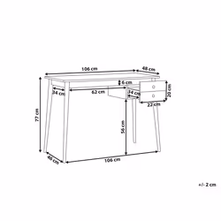 Home Office Desk EBEME Black 106 cm 48 cm with Storage