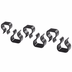 Set of 6 Outdoor Fastener Clips Black