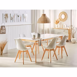 Extending Dining Table SOLA White 140/180 cm 90 cm