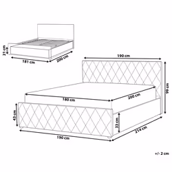 Ottoman Bed Faux Leather ROCHEFORT 180 x 200 cm (EU Super King) Taupe