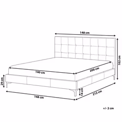 Bed Velvet AMBERT 140 x 200 cm (EU Double) Grey
