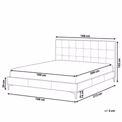 Bed Velvet AMBERT 160 x 200 cm (EU King Size) Grey
