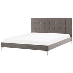 Bed Velvet AMBERT 180 x 200 cm (EU Super King) Grey