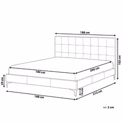Bed Velvet AMBERT 180 x 200 cm (EU Super King) Grey