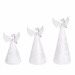 Set of 3 Decorative Angel Figurines with LED White KITTILA