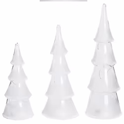 Set of 3 Decorative Christmas Trees with LED White KIERINKI