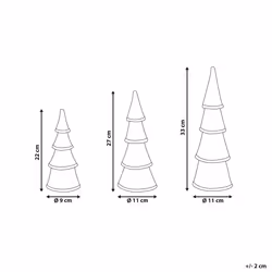 Set of 3 Decorative Christmas Trees with LED White KIERINKI