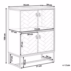 Cabinet NUEVA Light Brown/ White