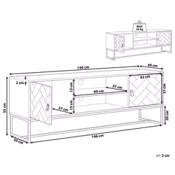 TV Stand NUEVA Light Brown/ White