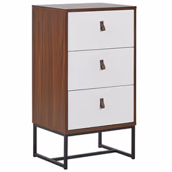 3 Drawer Chest NUEVA Dark Brown/ White