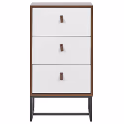 3 Drawer Chest NUEVA Dark Brown/ White