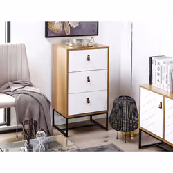 3 Drawer Chest NUEVA Light Brown/ White