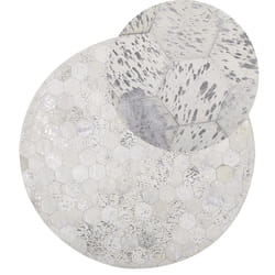 Rug BOZKOY Ã¸ 140 cm Leather Silver