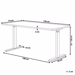 Electric Adjustable Standing Desk 130 x 72 cm Grey and Black DESTIN II