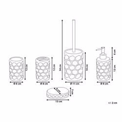 5-Piece Bathroom Accessories Set TIRUA Ceramic Silver