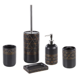 5-Piece Bathroom Accessories Set LANCO Ceramic Black