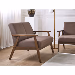 Sofa ASNES Fabric Brown 2 Seater
