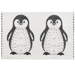 Kids Rug Penguin Print 60 x 90 cm Black and White HAJDARABAD