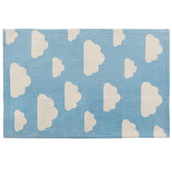 Kids Rug Cloud Print 60 x 90 cm Blue GWALIJAR