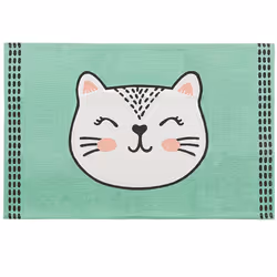 Kids Rug Cat Print 60 x 90 cm Green HOWRAH