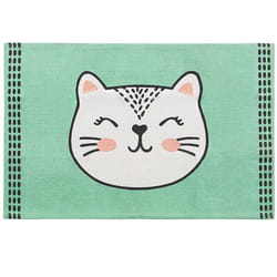 Kids Rug Cat Print 60 x 90 cm Green HOWRAH