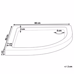 Shower Tray SIUNA 800 x 800 x 70 mm White