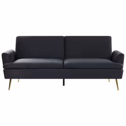 Sofa Bed VETTRE Velvet Black 3 Seater