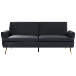Sofa Bed VETTRE Velvet Black 3 Seater
