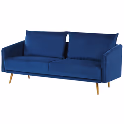 Sofa MAURA Velvet Navy Blue 3 Seater