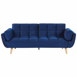 Sofa Bed ASBY Velvet Navy Blue 3 Seater