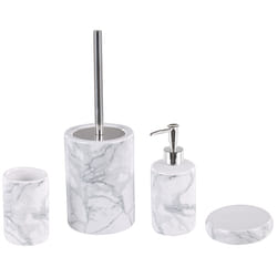 4-Piece Bathroom Accessories Set ARAUCO Ceramic White