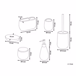 6-Piece Bathroom Accessories Set ANTUCO Ceramic Blue