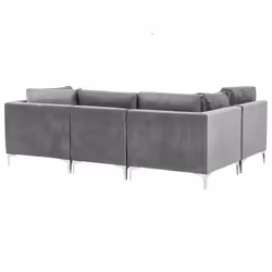 Modular Corner Sofa EVJA Velvet Grey 4 Seater Right Hand