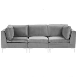 Modular Sofa EVJA Velvet Grey 3 Seater