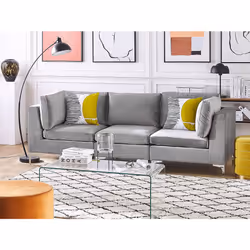 Modular Sofa EVJA Velvet Grey 3 Seater